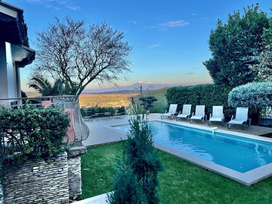 Maison Villa Provence Villeneuve Les Avignon Piscine Vue Mont Ventoux Exterior photo